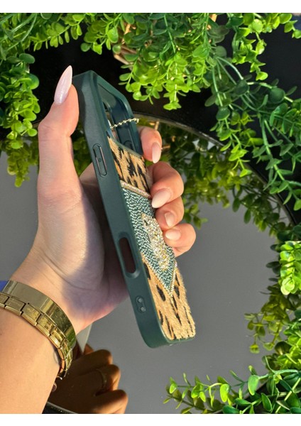 IPHONE17PRO Taşlı Premium Leopar Desenli Tüylü Kılıf fiyatları