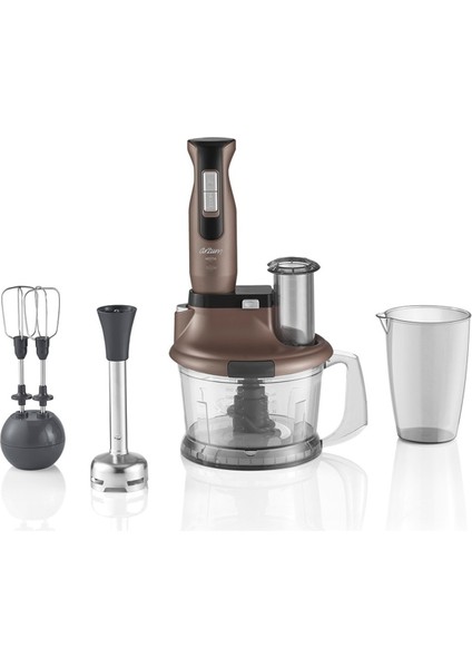 Güçlü 1500W Çok Amaçlı Blender Seti, Kahverengi, Dayanıklı ve Şık Tasarım