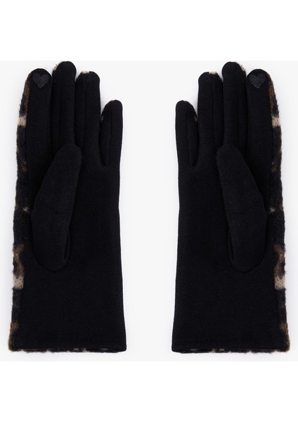 Kalp Işlemeli Leopar Desenli Eldiven fiyatları