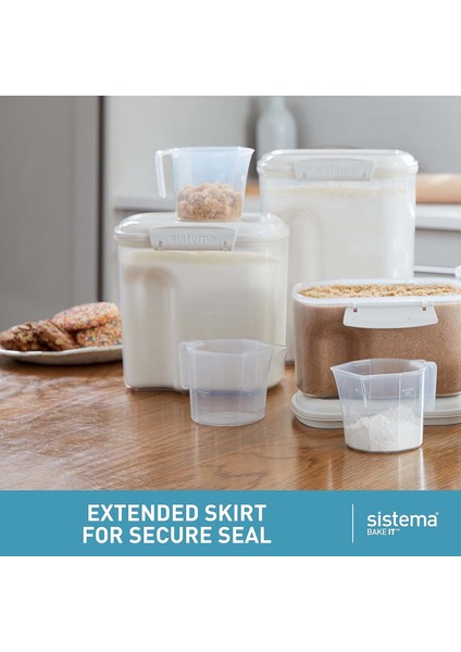 Bakery Pantry Pack 82004 – 5 Parça Hava Geçirmez Saklama Kabı Seti + Ölçü Kabı, Bpa’sız Plastik, Beyaz Kapaklı indirimleri