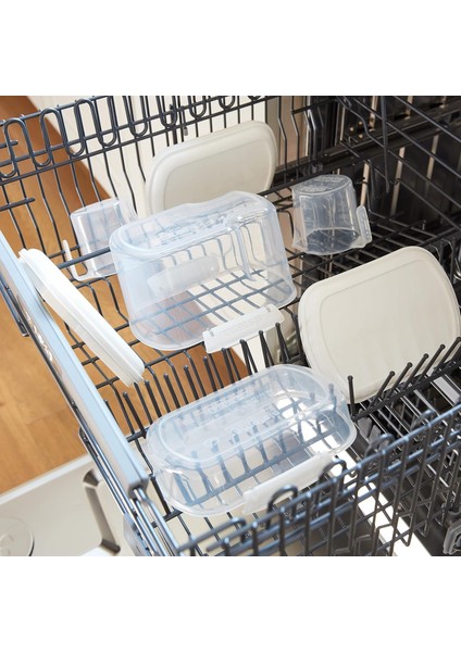 Bakery Pantry Pack 82004 – 5 Parça Hava Geçirmez Saklama Kabı Seti + Ölçü Kabı, Bpa’sız Plastik, Beyaz Kapaklı