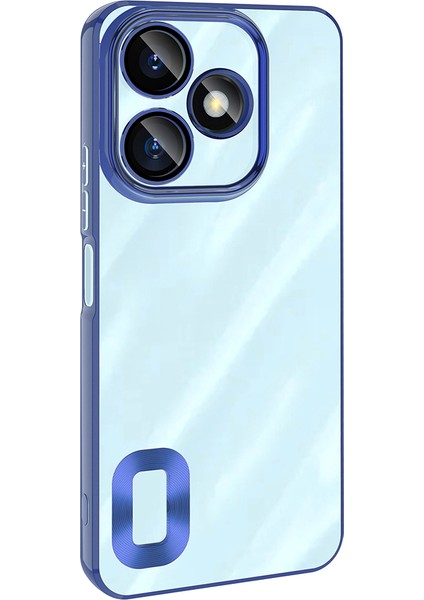 Xiaomi Redmi 13 4g Uyumlu Kılıf Logo Gösteren Kamera Korumalı Silikon Mavi