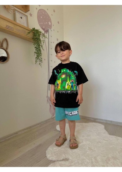 Minecraft Şortlu Takım | 3/10 Yaş Arası