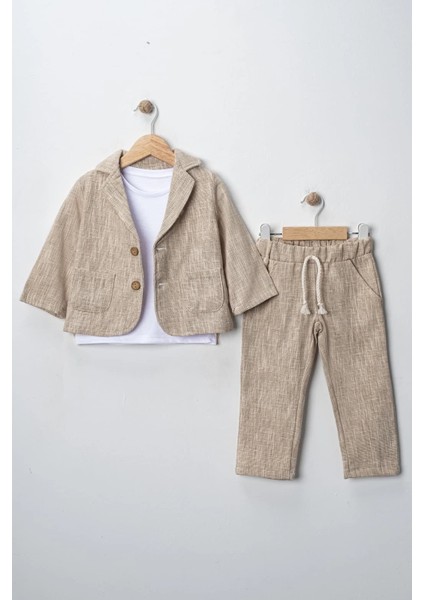 Keten Görünümlü 3'lü Erkek Takım fiyatları