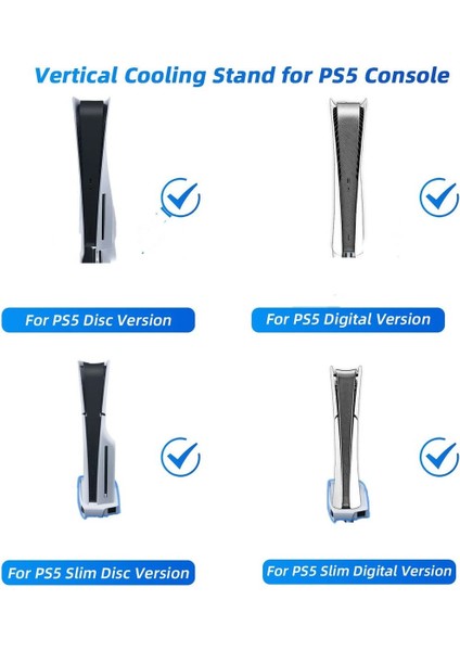 TP5-3557 Ps5 Slim ve Tüm Modeller Için Multi Fonksiyon Soğutma ve Şarj Ünitesi Uyumlu