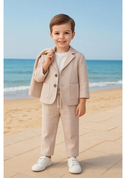 Keten Görünümlü 3'lü Erkek Takım fiyatları