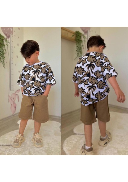 Erkek Palmiye Desen Şortlu Takım | 3/10 Yaş Arası