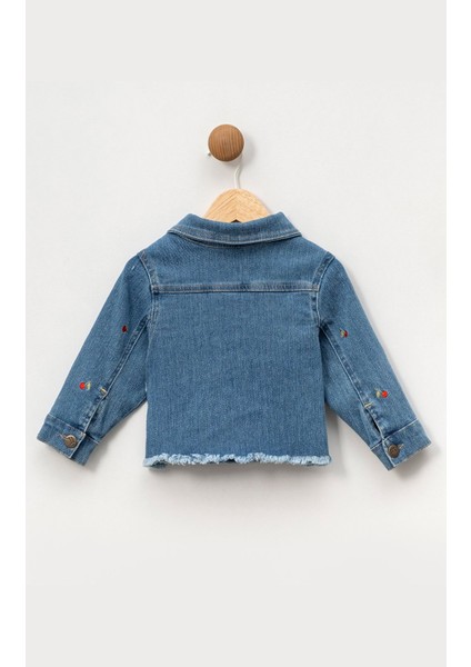 Kız Çocuk Kalp Nakışlı Kot Ceket fiyatları