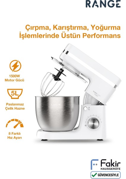 Pratik Mutfak Şefi, Hamur Yoğurma ve Stand Mikser, Beyaz Renk