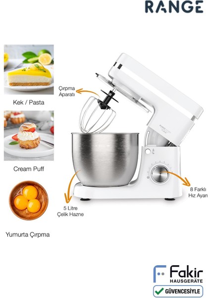Pratik Mutfak Şefi, Hamur Yoğurma ve Stand Mikser, Beyaz Renk fırsatları