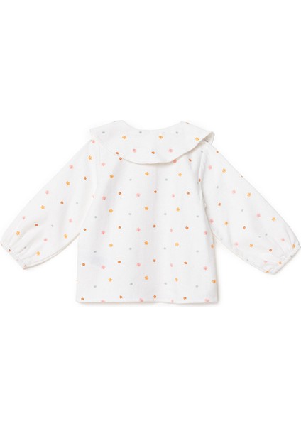 Kız Bebek Gömlek Düğmeli Bebe Yaka Uzun Kol fiyatları