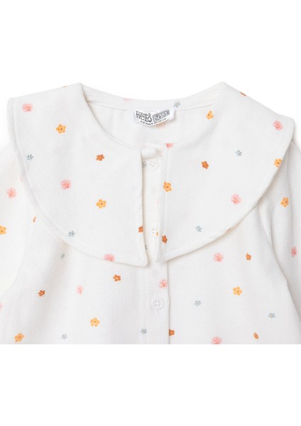 Kız Bebek Gömlek Düğmeli Bebe Yaka Uzun Kol modelleri