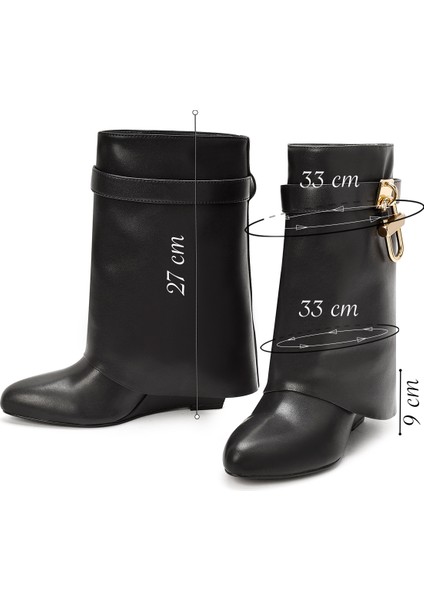 Kadın Siyah Dolgu Topuklu Bot 25AFD440018 fiyatları