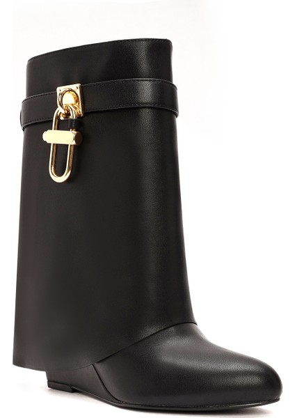 Kadın Siyah Dolgu Topuklu Bot 25AFD440018