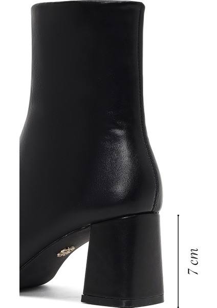 Kadın Siyah Fermuarlı Kalın Topuklu Bot 25WFE481318 fiyatları