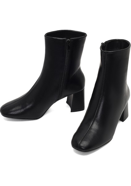 Kadın Siyah Fermuarlı Kalın Topuklu Bot 25WFE481318 modelleri