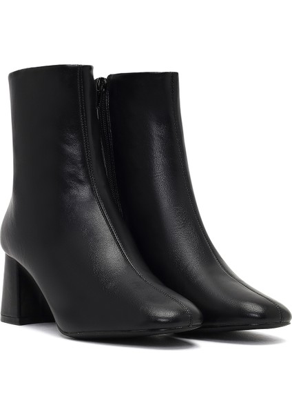 Kadın Siyah Fermuarlı Kalın Topuklu Bot 25WFE481318 indirimleri