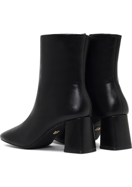 Kadın Siyah Fermuarlı Kalın Topuklu Bot 25WFE481318