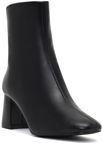 Kadın Siyah Fermuarlı Kalın Topuklu Bot 25WFE481318