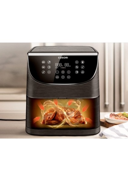 Yüksek Kapasiteli Sıcak Hava Fritözü Xxl 5.5 Lt 11 Programlı Siyah fiyatları