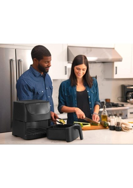 Yüksek Kapasiteli Sıcak Hava Fritözü Xxl 5.5 Lt 11 Programlı Siyah fırsatları