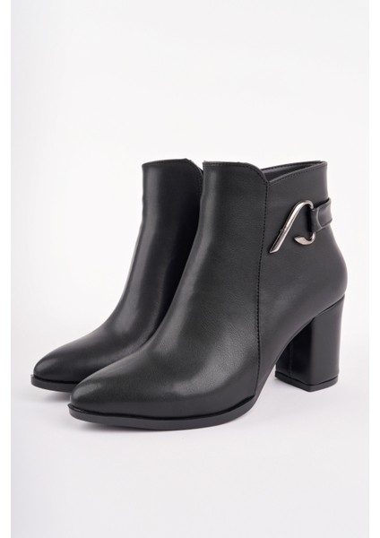 Fortis Sivri Burun Toka Detaylı Fermuarlı Kalın Topuklu Kadın Bot fiyatları