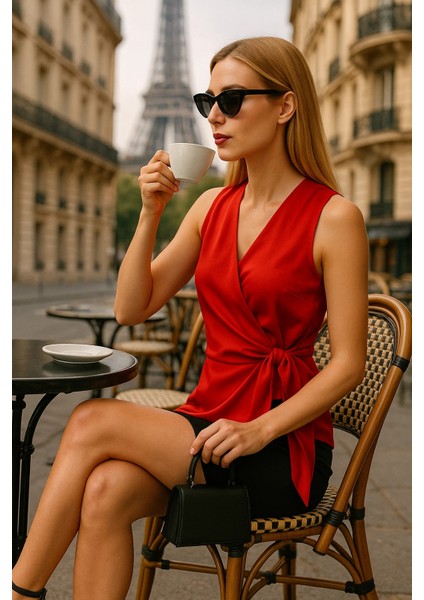 Marbel Krep Saten Kruvaze Bluz indirimleri