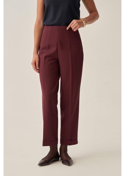 Bordo-Bilek Boy Double Paça Interlok Pantolon fırsatları