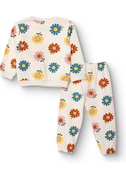 Kız Bebek Eşofman Takımı Bisiklet Yaka Uzun Kol Reçme Paça fiyatları