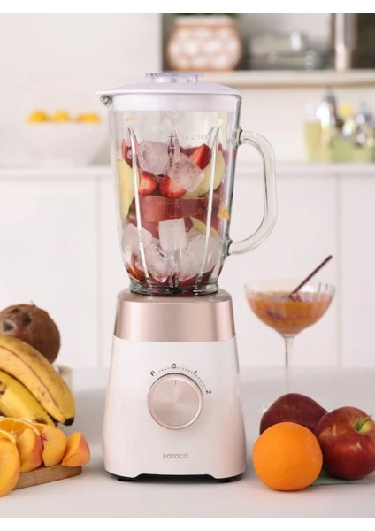 Paslanmaz Çelik Bıçaklı Buz Kırıcı ve 1,5 Lt Cam Sürahili Smoothie Blender Krem modelleri