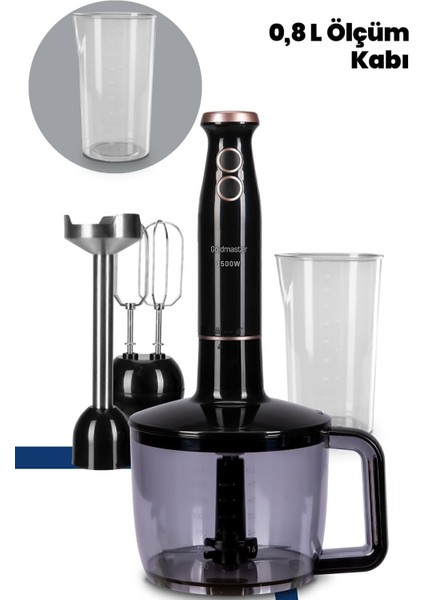 Geniş Hazneli 1500W Çok Fonksiyonlu Paslanmaz Çelik Blender Siyah indirimleri