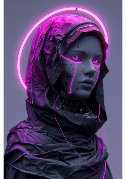 Modern Neon Tonlarda Kadın Görseli V1 Ev Duvar Salon Güzellik Salonu Ofis Dükkan Dekarasyon Kanvas Tablo fiyatları