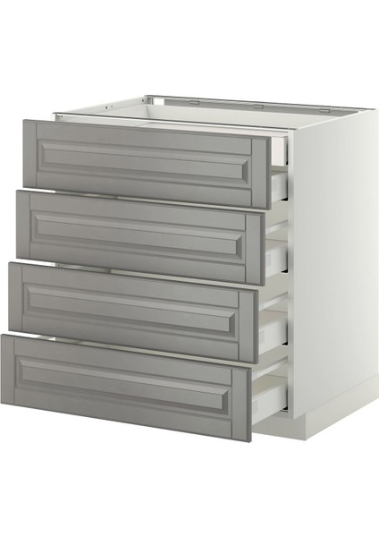 Çekmeceli Alt Dolap, Bodbyn Gri, 80X60 Cm, 5 Çekmeceli