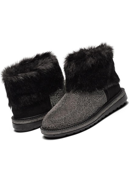 Kadın Kürklü Taşlı Düz Taban Bot 7000 modelleri