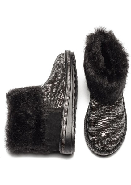 Kadın Kürklü Taşlı Düz Taban Bot 7000 fırsatları