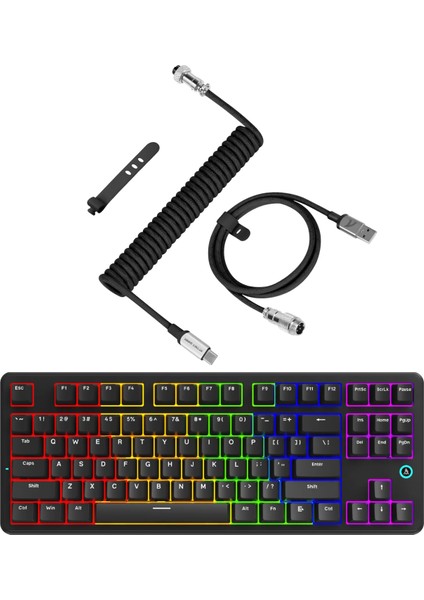 Ajazz AK870 V2 Red Switch, Rgb, Hot Swap, Gasket Oyuncu Klavyesi (Sleeve Kablo Hediyeli)