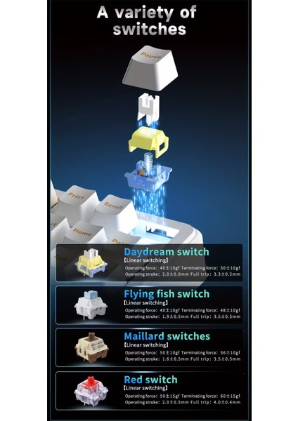 Ajazz AK870 V2 Red Switch, Rgb, Hot Swap, Gasket Oyuncu Klavyesi (Sleeve Kablo Hediyeli) modelleri