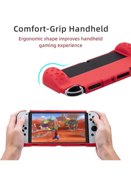 Nintendo Switch OLED El Destekli Grip Tasarımlı Koruyucu Silikon Kılıf