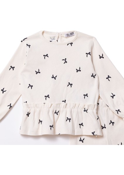 Kız Bebek Bluz - Tayt Düğmeli Uzun Kol Reçme modelleri