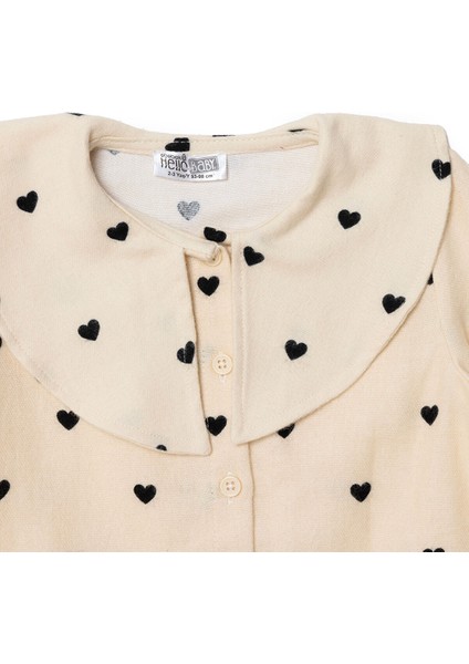 Kız Bebek Gömlek Düğmeli Bebe Yaka Uzun Kol modelleri