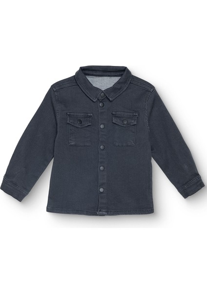 Erkek Bebek Cool Boy Gömlek Denim Modelli Yaka Uzun Kol