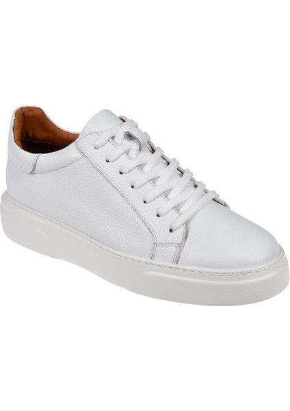 Hakiki Deri Erkek Spor Ayakkabı PLM-021 Beyaz