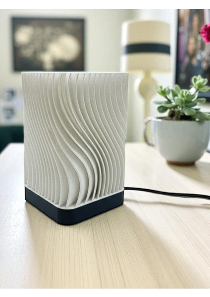Modern Dalgalı Tasarım Abajur | Dekoratif Masa Lambası indirimleri