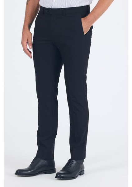 Siyah Esnek Yandan Cepli Slim Fit Classic Pantolon 1003250013 fiyatları