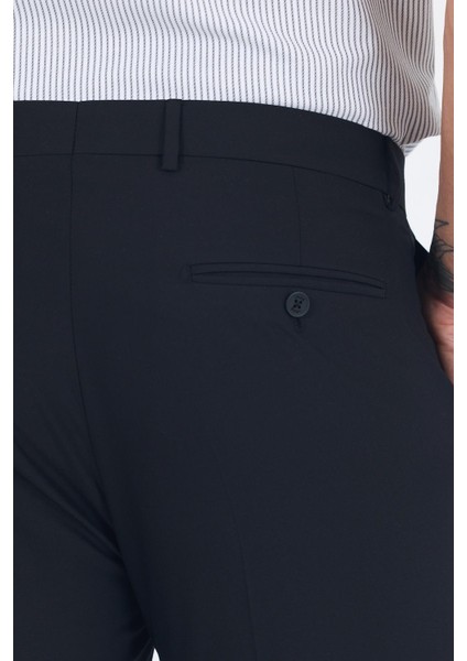 Siyah Esnek Yandan Cepli Slim Fit Classic Pantolon 1003250013 indirimleri