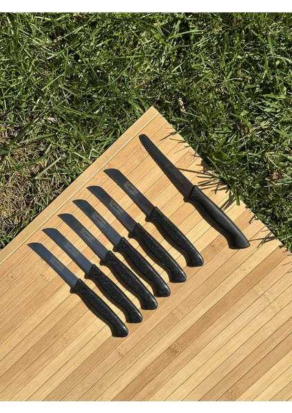 Siyah Set- 6'lı Meyve Bıçağı+1 Sebze Bıçağı
