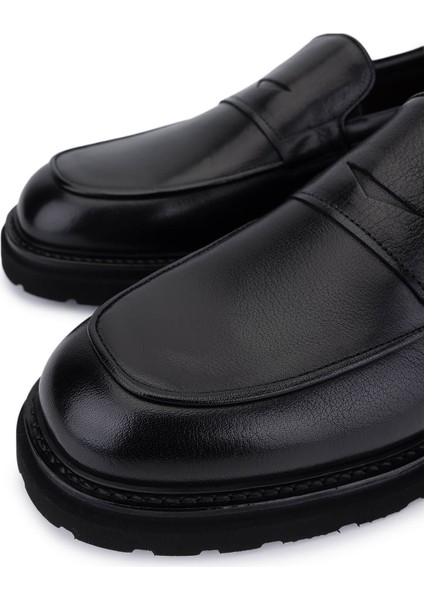 Erkek Hakiki Deri Siyah Loafer Ayakkabı 668 1204 Erk Ayk SK25-26 Nero modelleri