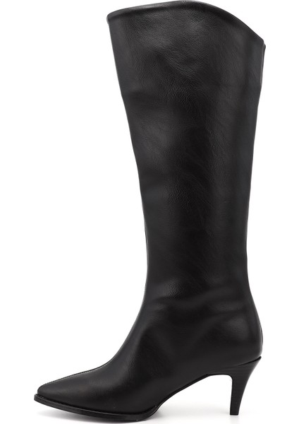 Kadın Siyah Sivri Burun İnce Topuklu Çizme modelleri