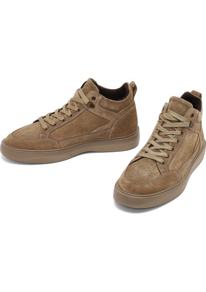 Erkek Bej Bağcıklı Süet Deri Spor Bot 25WFD702310 modelleri