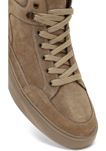 Erkek Bej Bağcıklı Süet Deri Spor Bot 25WFD702310